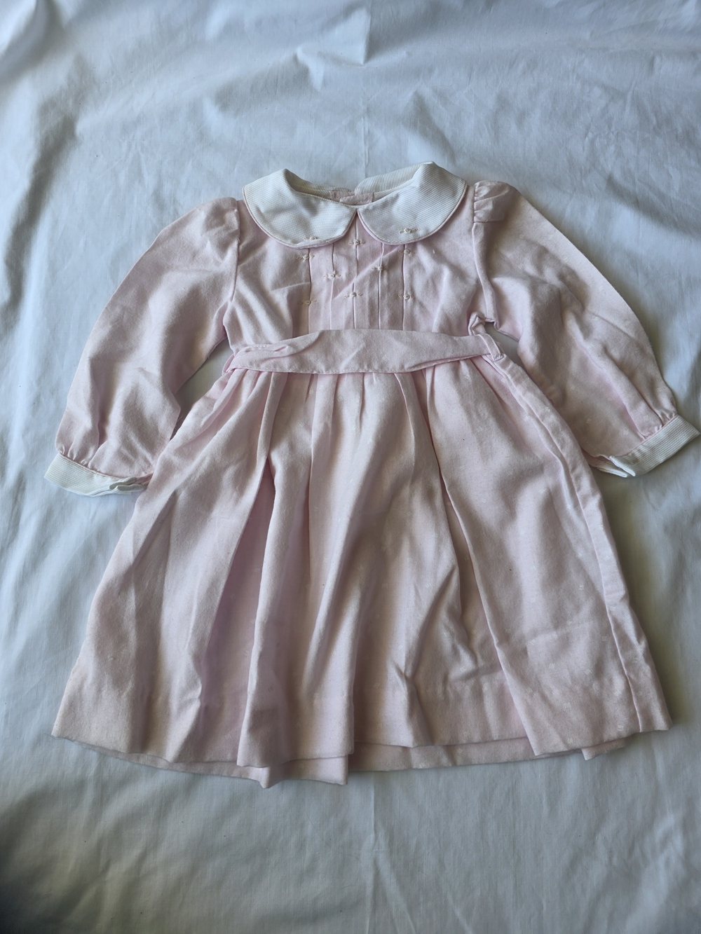 Pink Peter Pan Collar Long Sleeve Dress